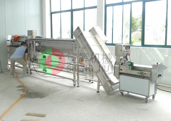 我公司為江蘇FR食品公司提供切菜、洗菜加工生產(chǎn)線