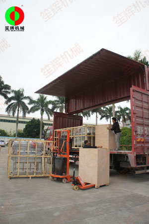 渦流洗菜機及出口切菜機等設備同車中轉裝車發(fā)貨